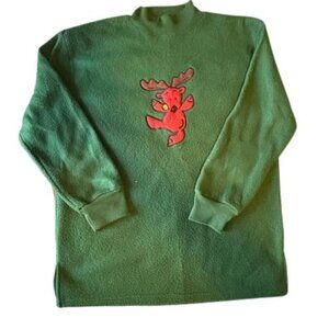 VINTAGE Carreau Sport Dancing Reindeer Green Sweatshirt – Size Medium